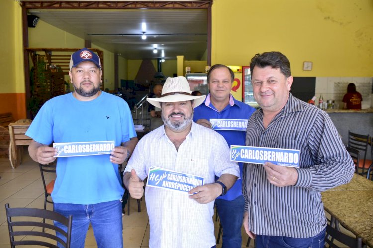 Em Fátima do Sul, Carlos Bernardo recebe apoio de lideranças