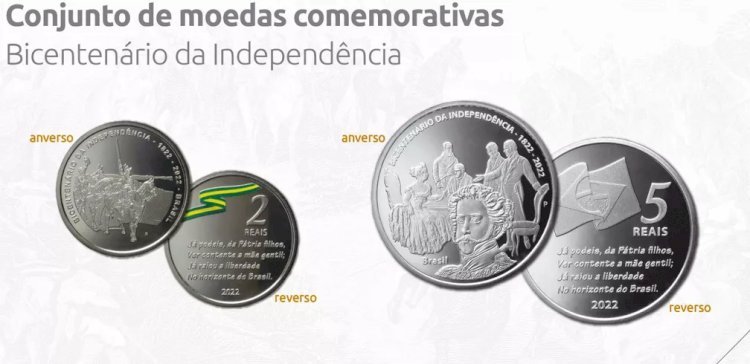 BC lança moedas comemorativas dos 200 anos da Independência e estreia 'moeda colorida'; veja fotos