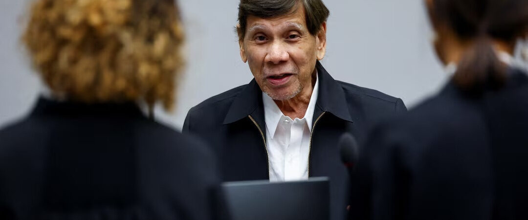 Rodrigo Duterte comparece a audiência no Tribunal Penal Internacional em Haia